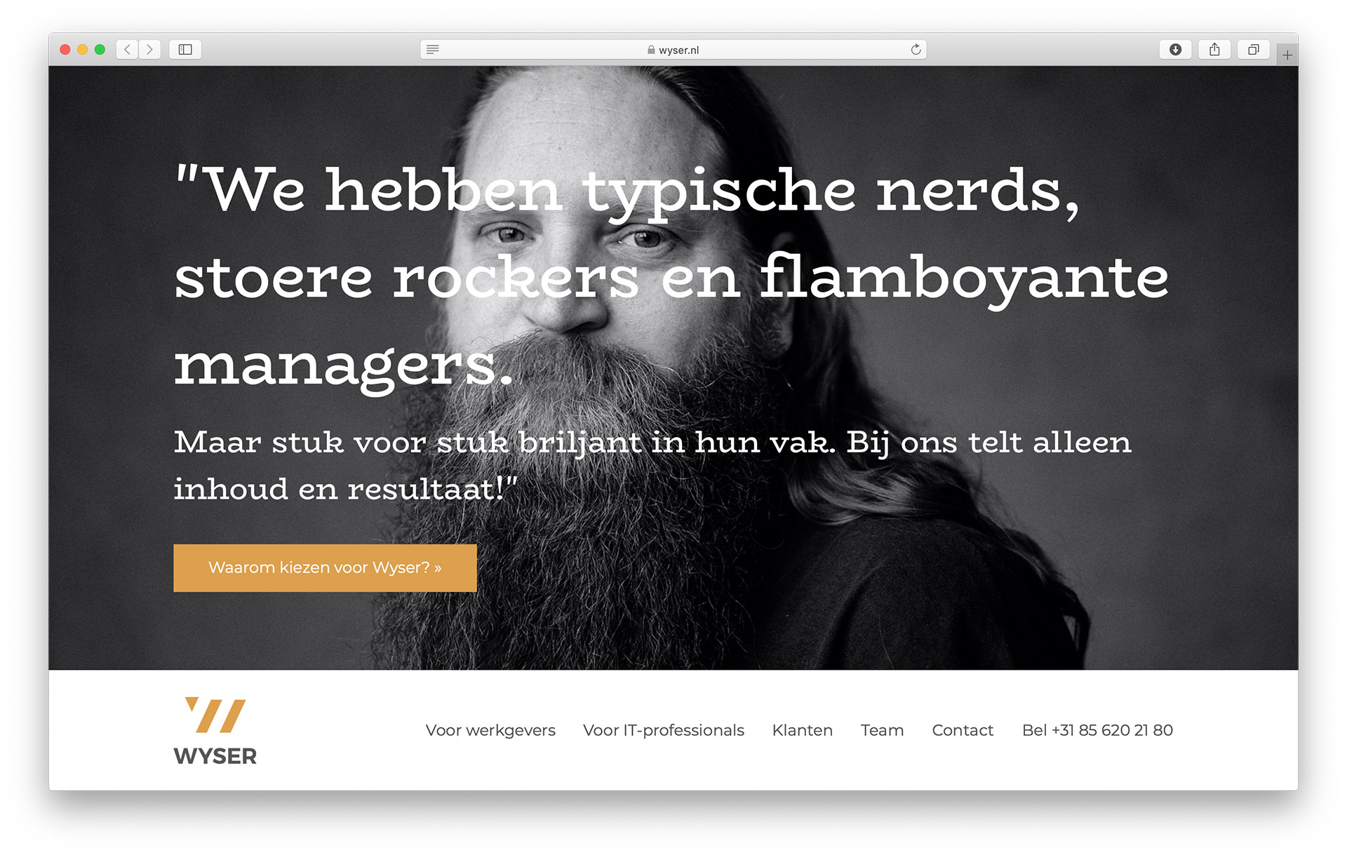 Wyser website homepage