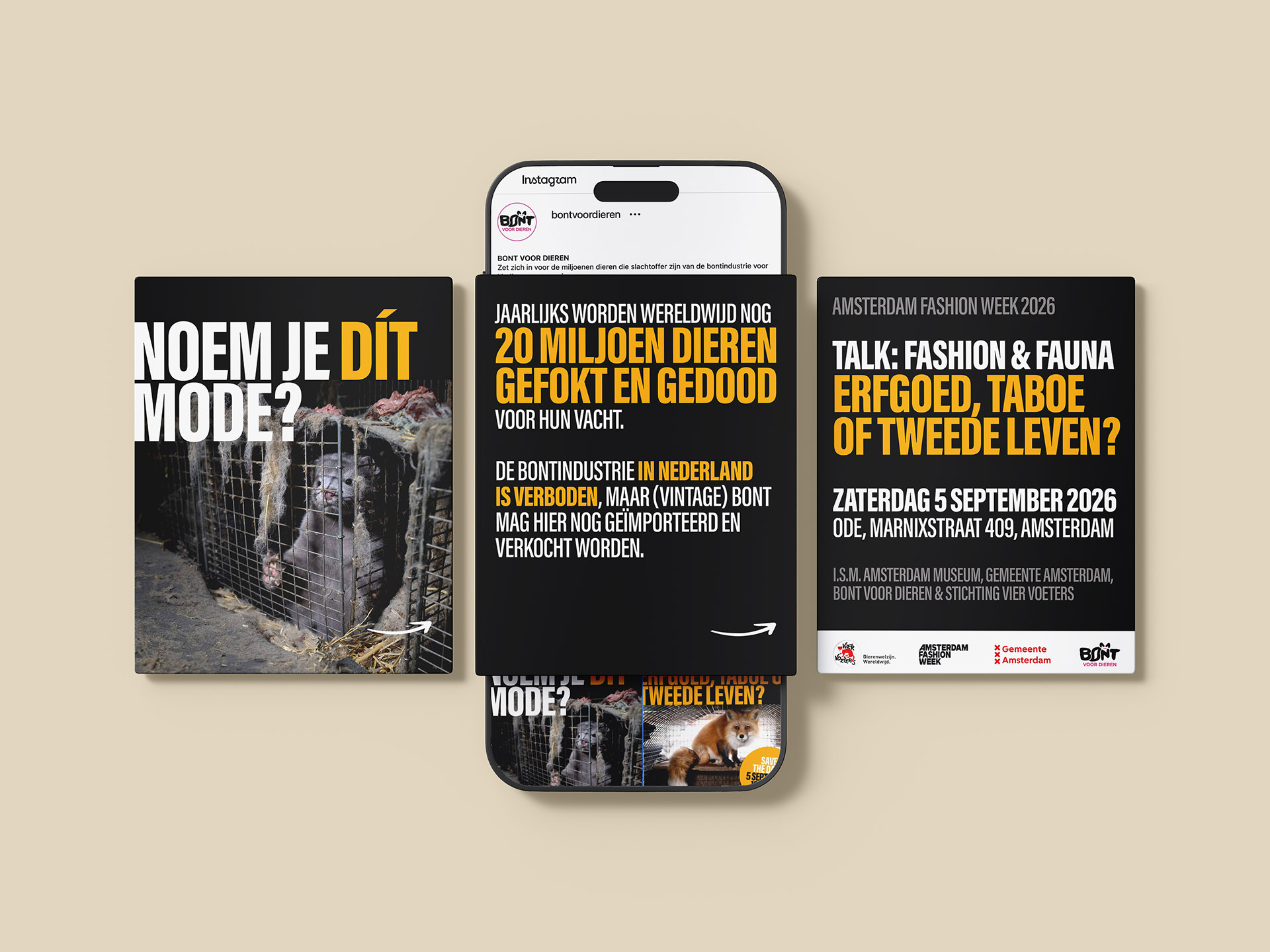 Bont voor Dieren Amsterdam Fashion Week Instagram carousel