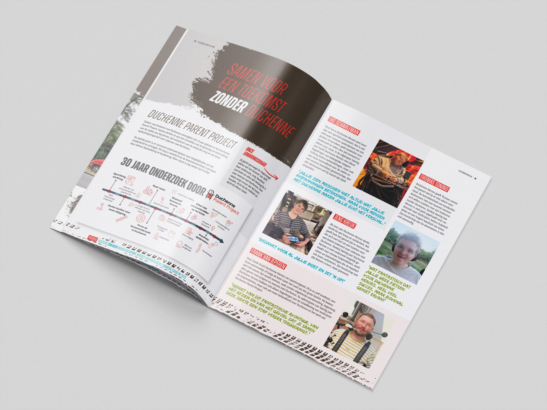 Duchenne Heroes 20 jaar jubileummagazine spread